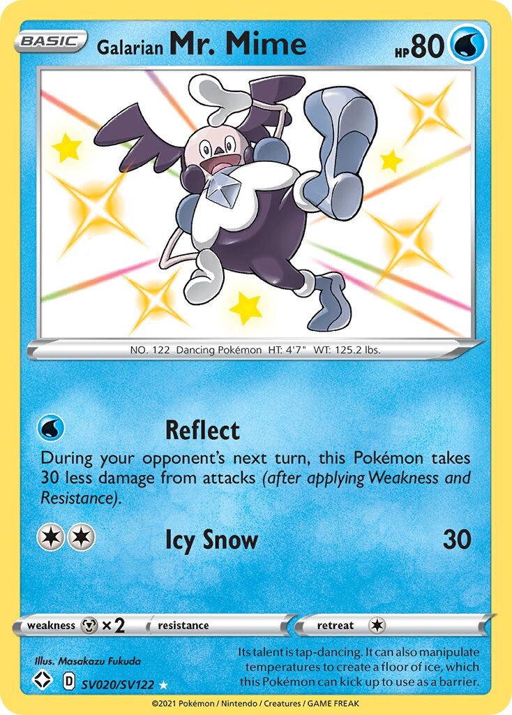 Galarian Mr. Mime 020/195 — Shining Fates (English Pokémon TCG card)
