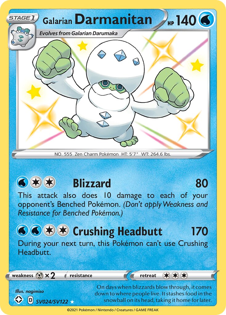 Galarian Darmanitan 024/195 — Shining Fates (English Pokémon TCG card)