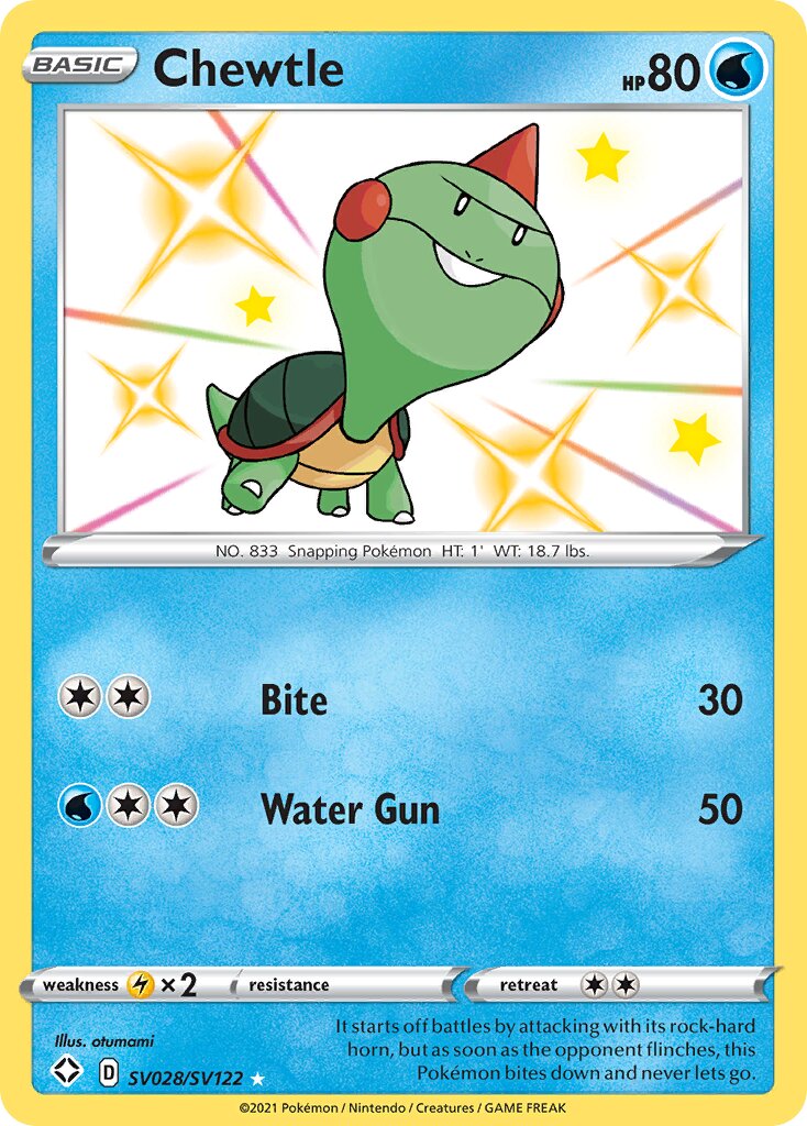 Chewtle 028/195 — Shining Fates (English Pokémon TCG card)