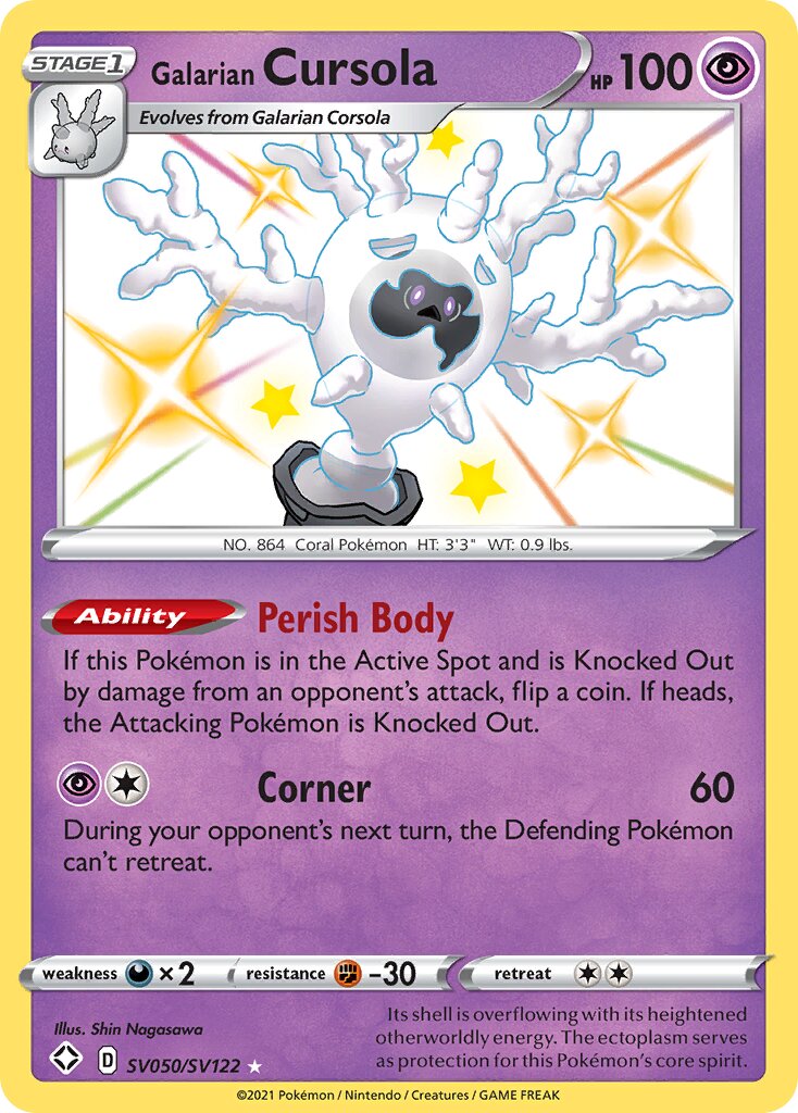 Galarian Cursola 050/195 — Shining Fates (English Pokémon TCG card)