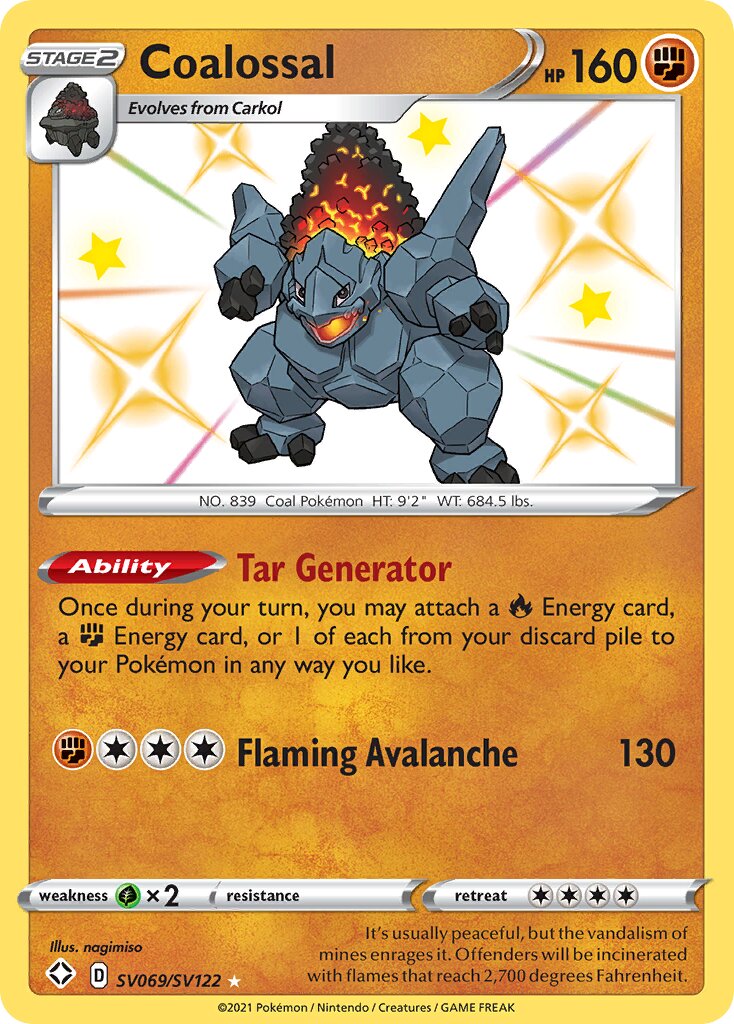 Coalossal 069/195 — Shining Fates (English Pokémon TCG card)