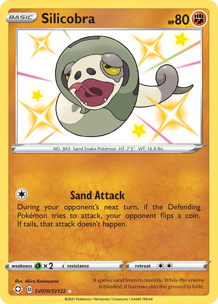 Silicobra 070/195 — Shining Fates (English Pokémon TCG card)