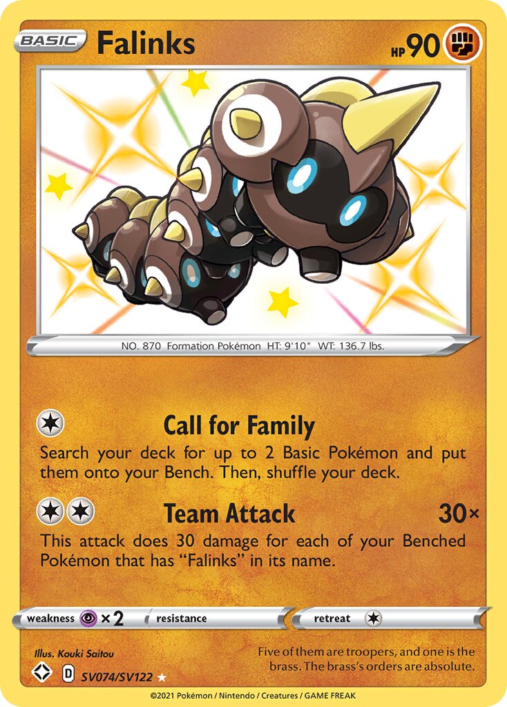 Falinks 074/195 — Shining Fates (English Pokémon TCG card)