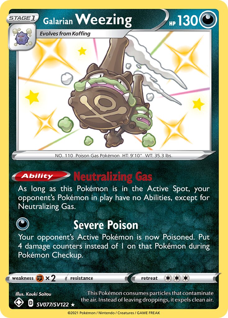 Galarian Weezing 077/195 — Shining Fates (English Pokémon TCG card)