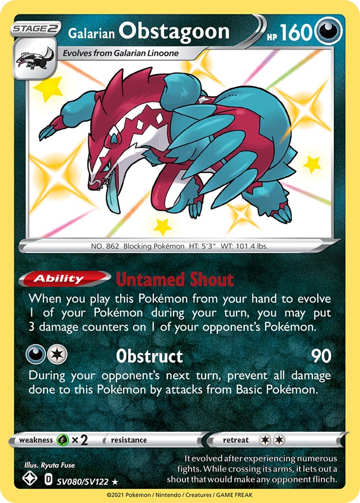 Galarian Obstagoon 080/195 — Shining Fates (English Pokémon TCG card)