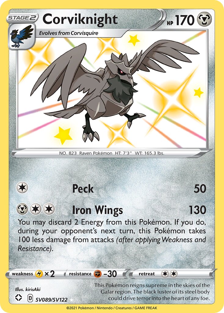 Corviknight 089/195 — Shining Fates (English Pokémon TCG card)
