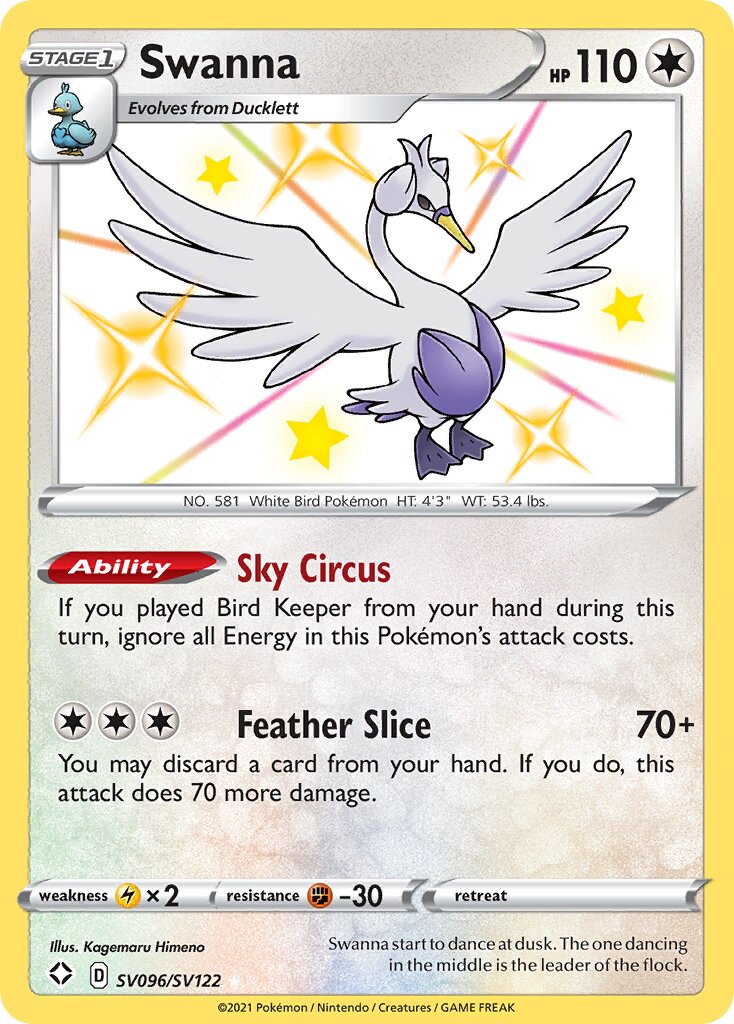 Swanna 096/195 — Shining Fates (English Pokémon TCG card)