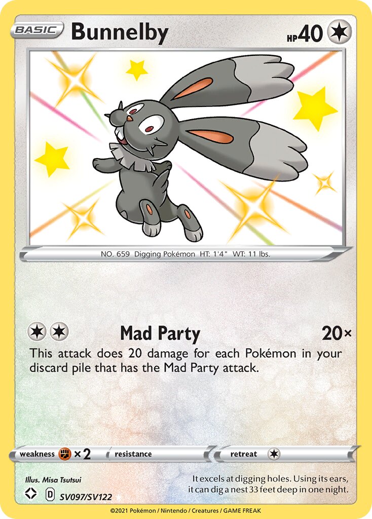 Bunnelby 097/195 — Shining Fates (English Pokémon TCG card)