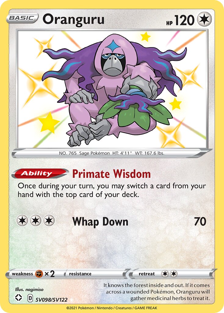 Oranguru 098/195 — Shining Fates (English Pokémon TCG card)