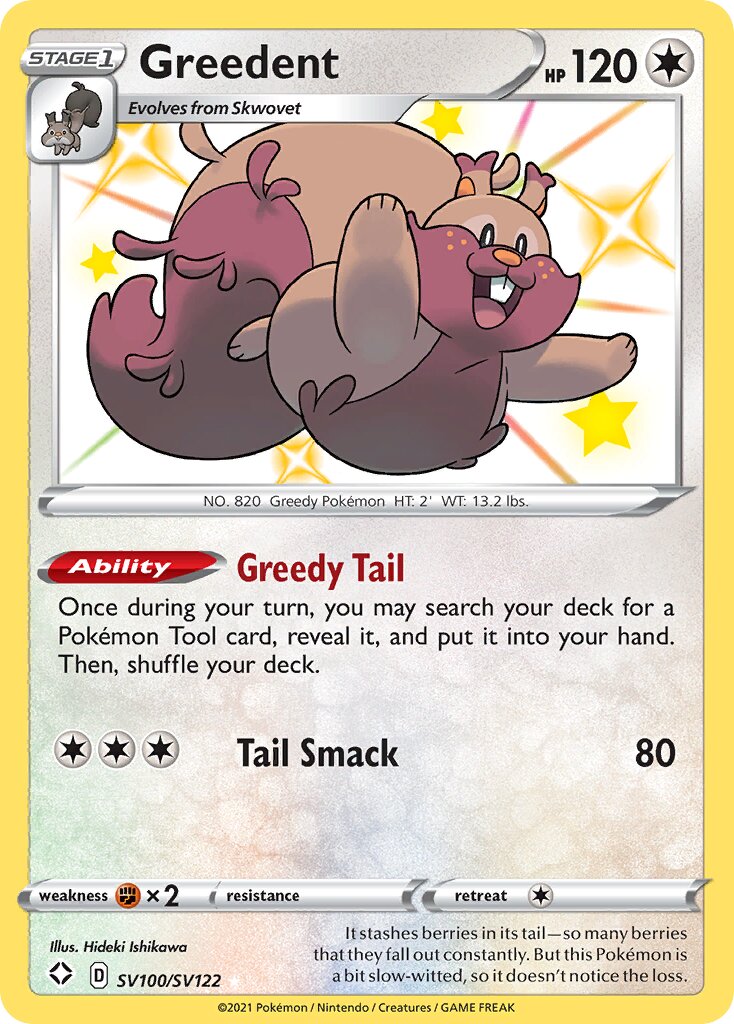 Greedent 100/195 — Shining Fates (English Pokémon TCG card)