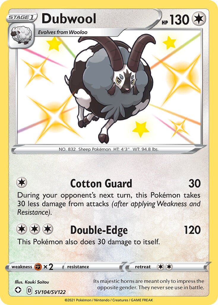 Dubwool 104/195 — Shining Fates (English Pokémon TCG card)