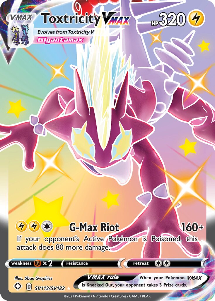Toxtricity VMAX 113/195 — Shining Fates (English Pokémon TCG card)