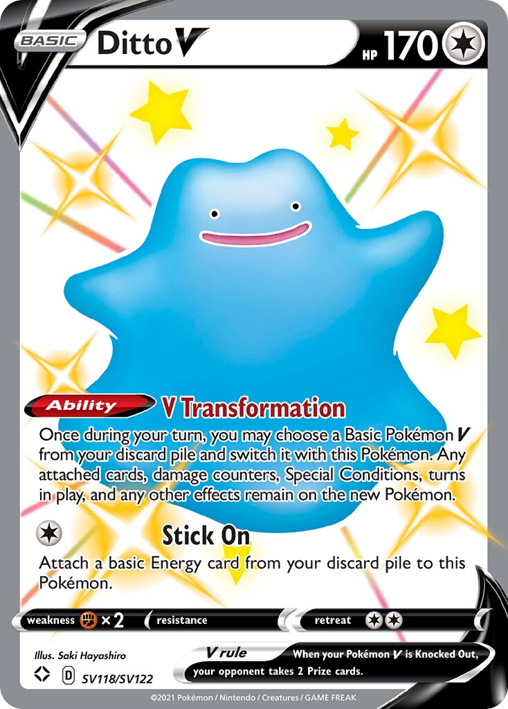 Ditto V 118/195 — Shining Fates (English Pokémon TCG card)