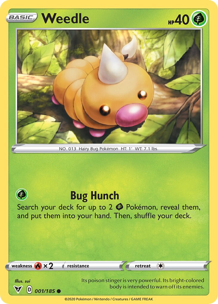 Weedle 001/203 — Vivid Voltage (English Pokémon TCG card)