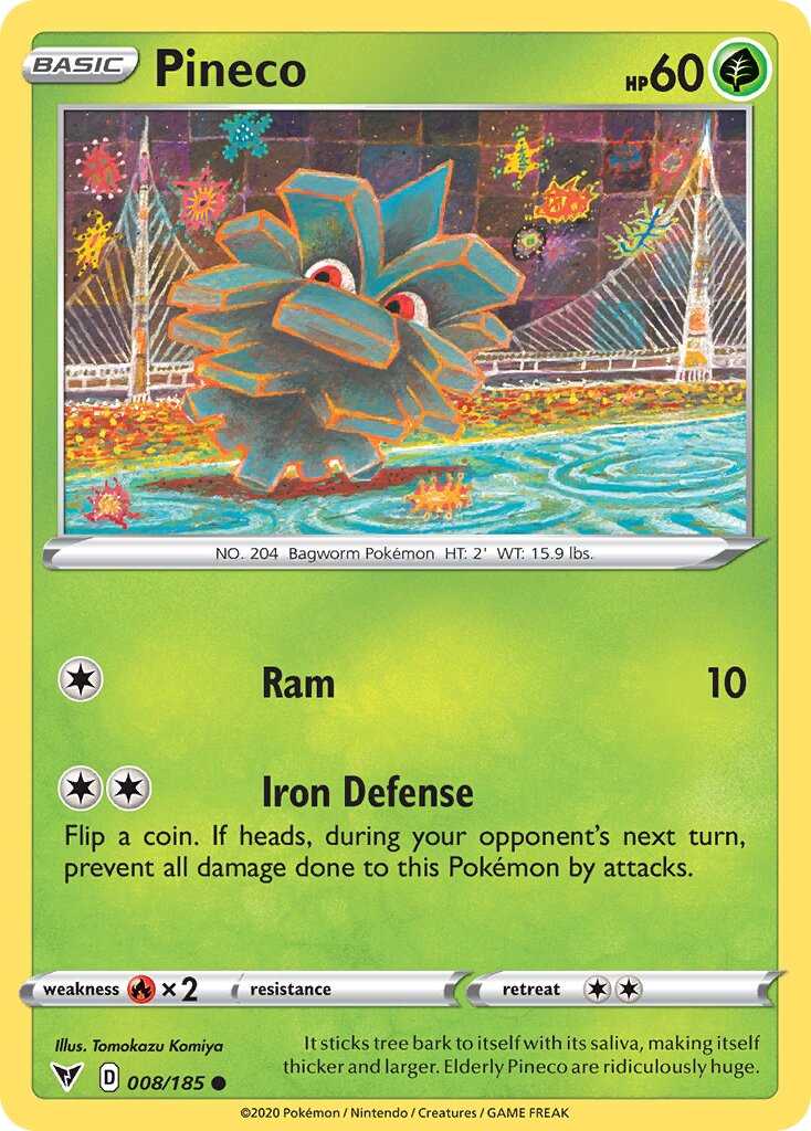Pineco 008/203 — Vivid Voltage (English Pokémon TCG card)