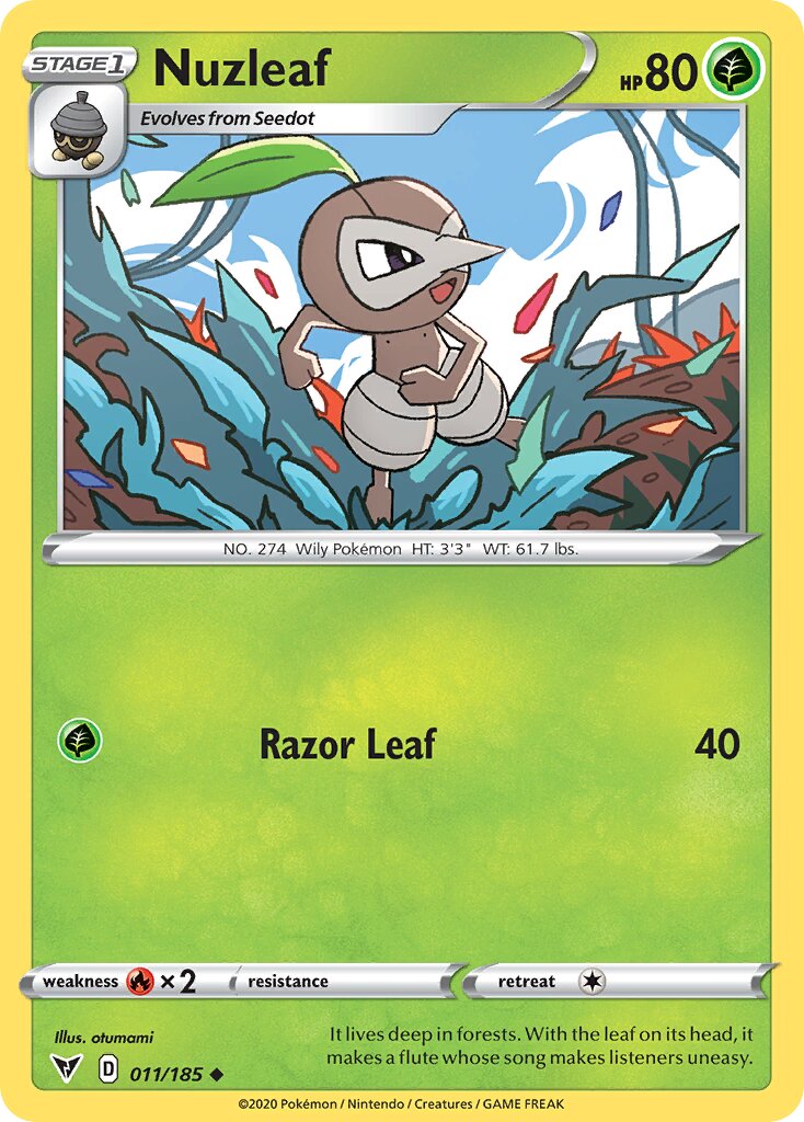 Nuzleaf 011/203 — Vivid Voltage (English Pokémon TCG card)