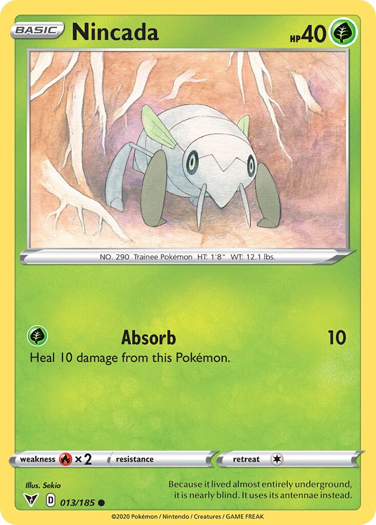 Nincada 013/203 — Vivid Voltage (English Pokémon TCG card)