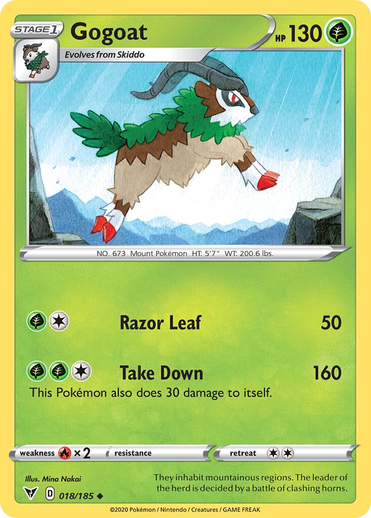 Gogoat 018/203 — Vivid Voltage (English Pokémon TCG card)