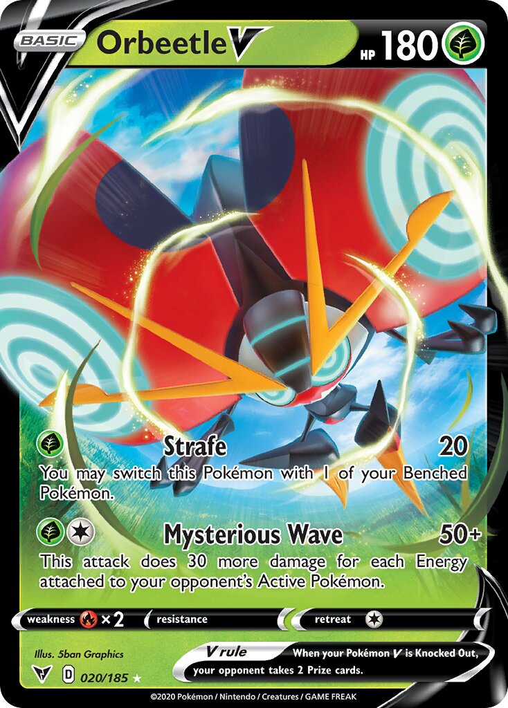 Orbeetle V 020/203 — Vivid Voltage (English Pokémon TCG card)