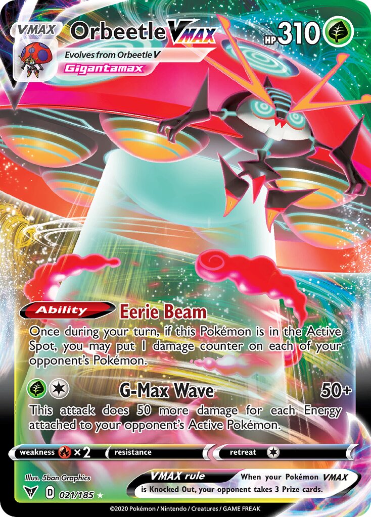 Orbeetle VMAX 021/203 — Vivid Voltage (English Pokémon TCG card)