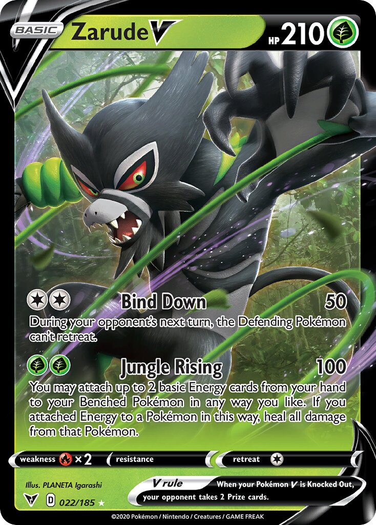 Zarude V 022/203 — Vivid Voltage (English Pokémon TCG card)