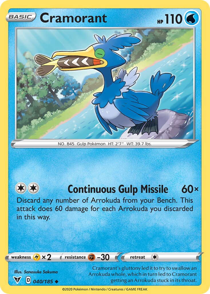 Cramorant 040/203 — Vivid Voltage (English Pokémon TCG card)