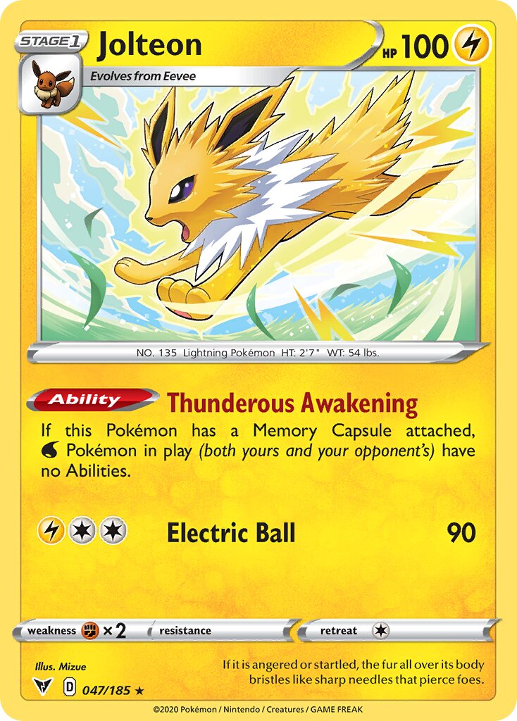Jolteon 047/203 — Vivid Voltage (English Pokémon TCG card)