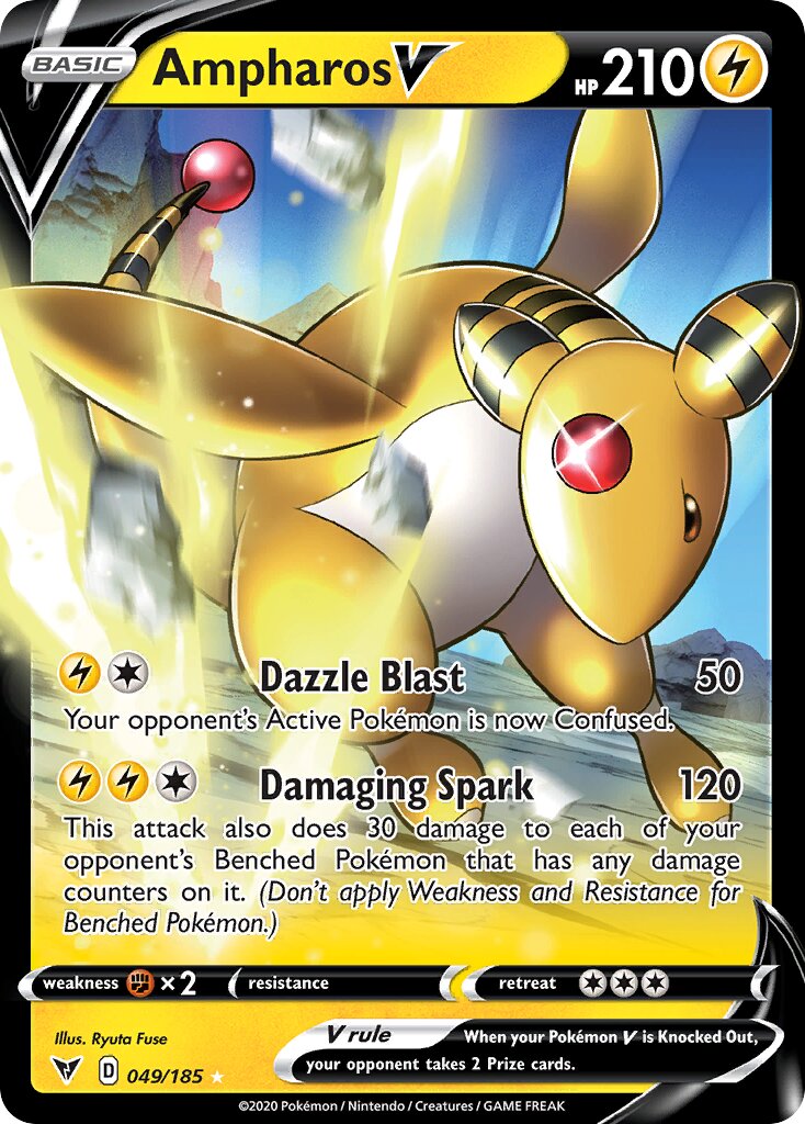 Ampharos V 049/203 — Vivid Voltage (English Pokémon TCG card)