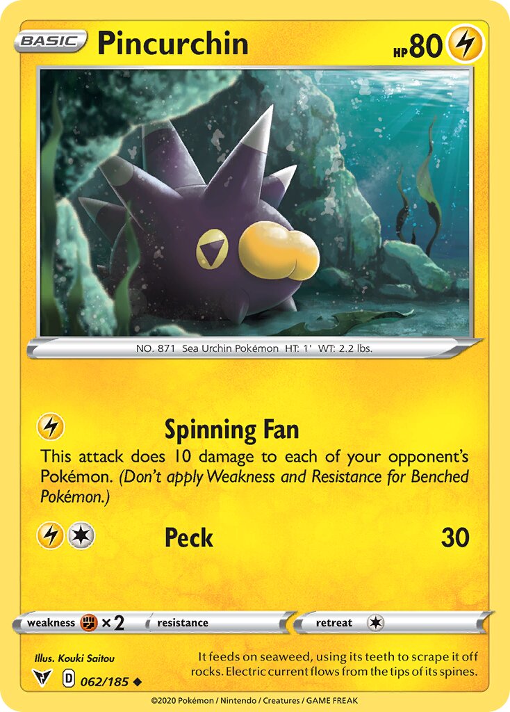 Pincurchin 062/203 — Vivid Voltage (English Pokémon TCG card)