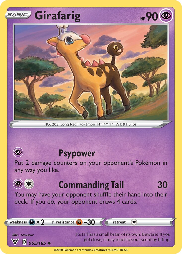 Girafarig 065/203 — Vivid Voltage (English Pokémon TCG card)