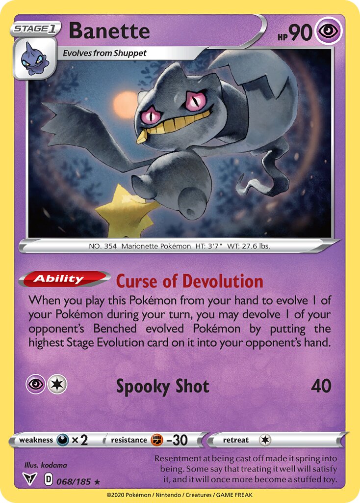 Banette 068/203 — Vivid Voltage (English Pokémon TCG card)