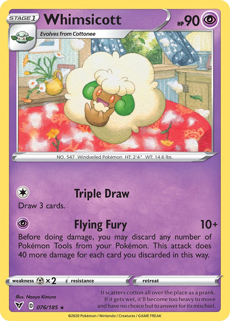 Whimsicott 076/203 — Vivid Voltage (English Pokémon TCG card)