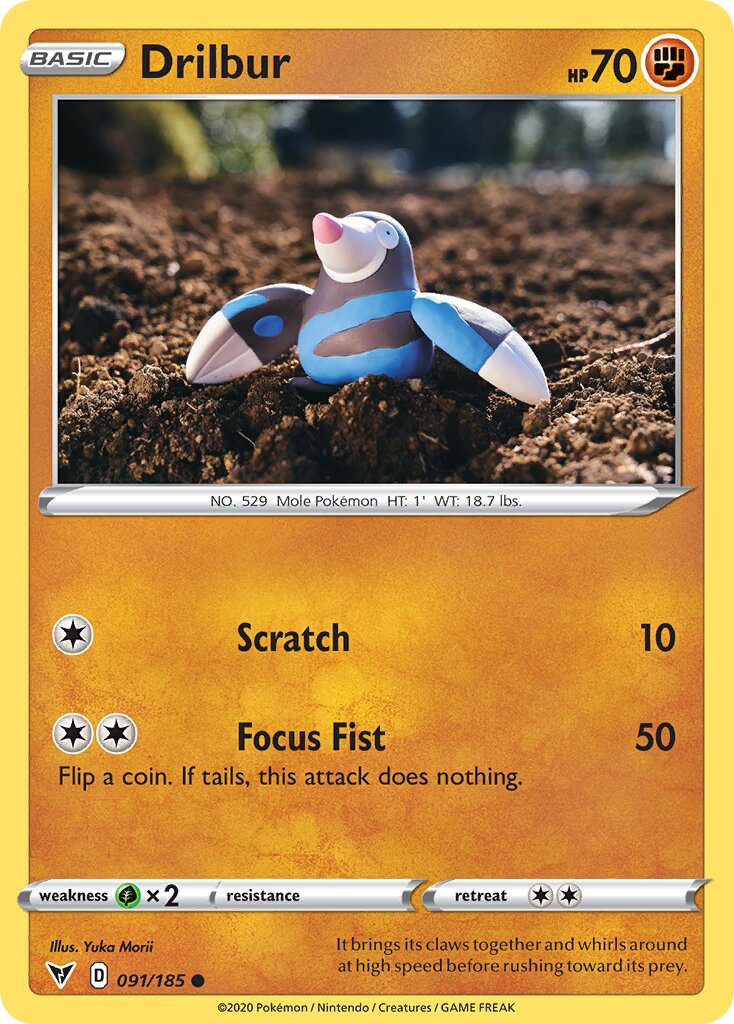 Drilbur 091/203 — Vivid Voltage (English Pokémon TCG card)