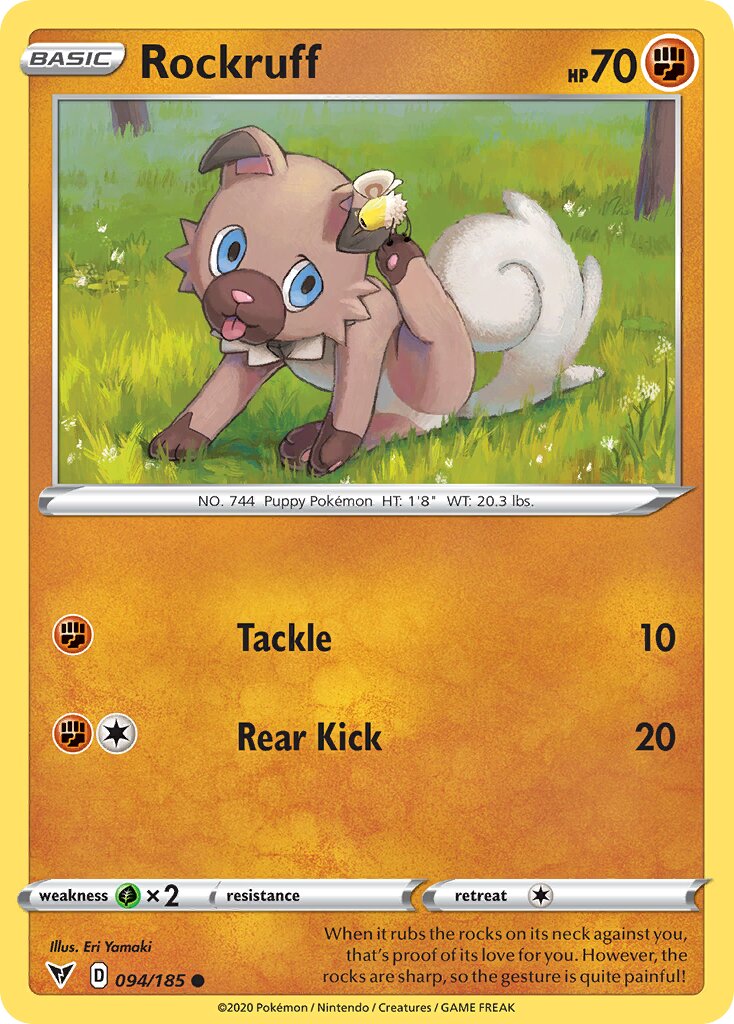 Rockruff 094/203 — Vivid Voltage (English Pokémon TCG card)