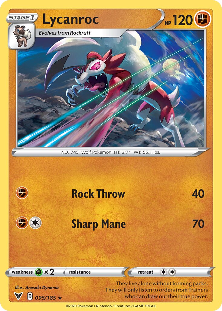 Lycanroc 095/203 — Vivid Voltage (English Pokémon TCG card)