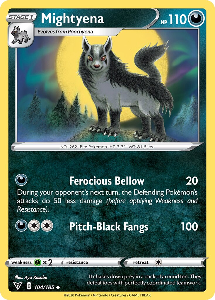 Mightyena 104/203 — Vivid Voltage (English Pokémon TCG card)