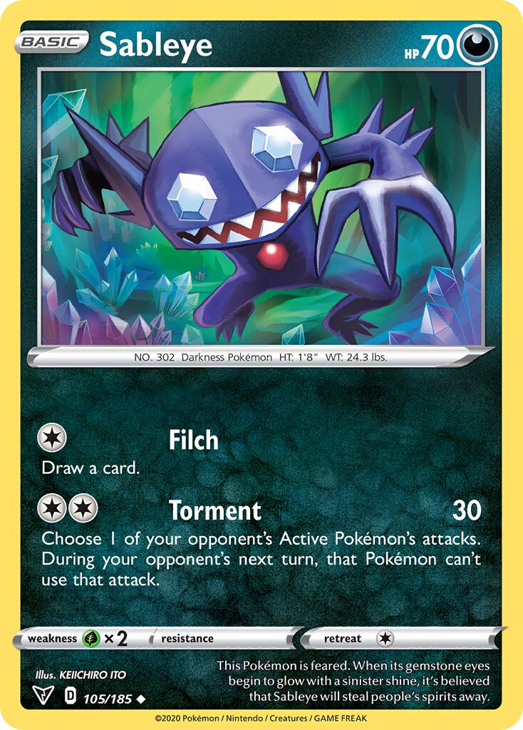 Sableye 105/203 — Vivid Voltage (English Pokémon TCG card)
