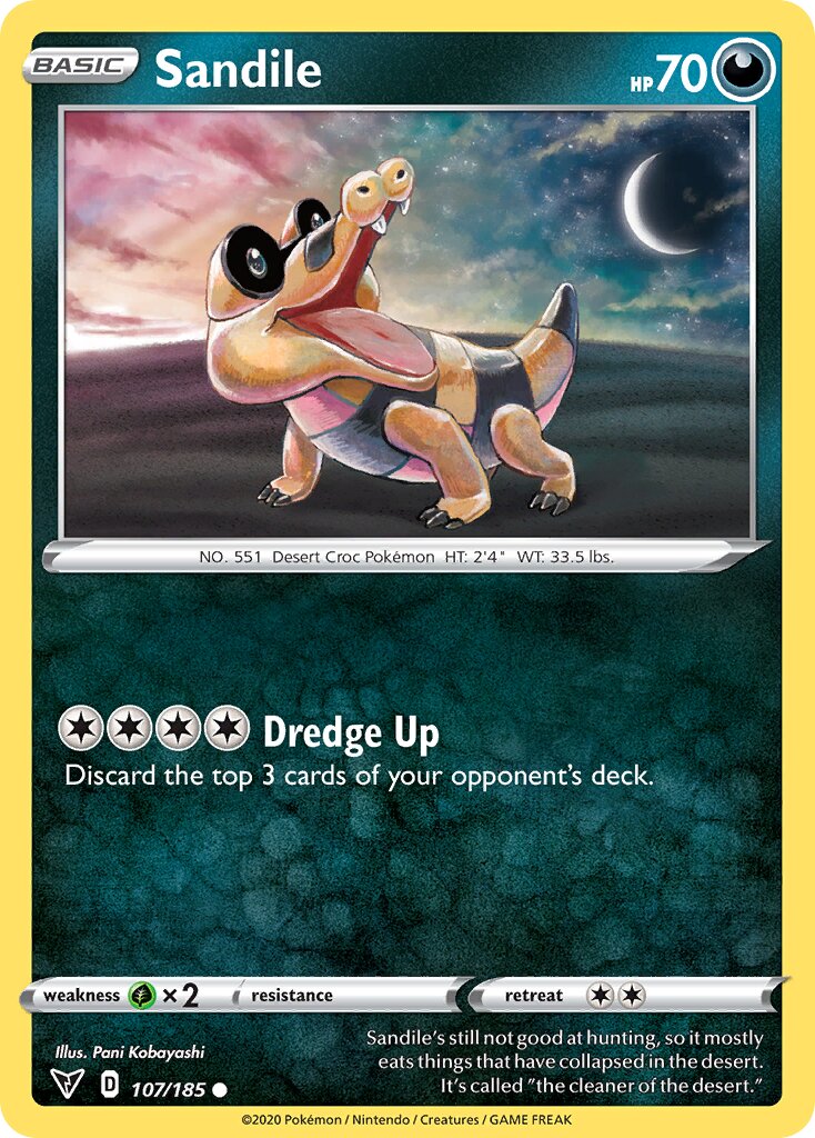 Sandile 107/203 — Vivid Voltage (English Pokémon TCG card)