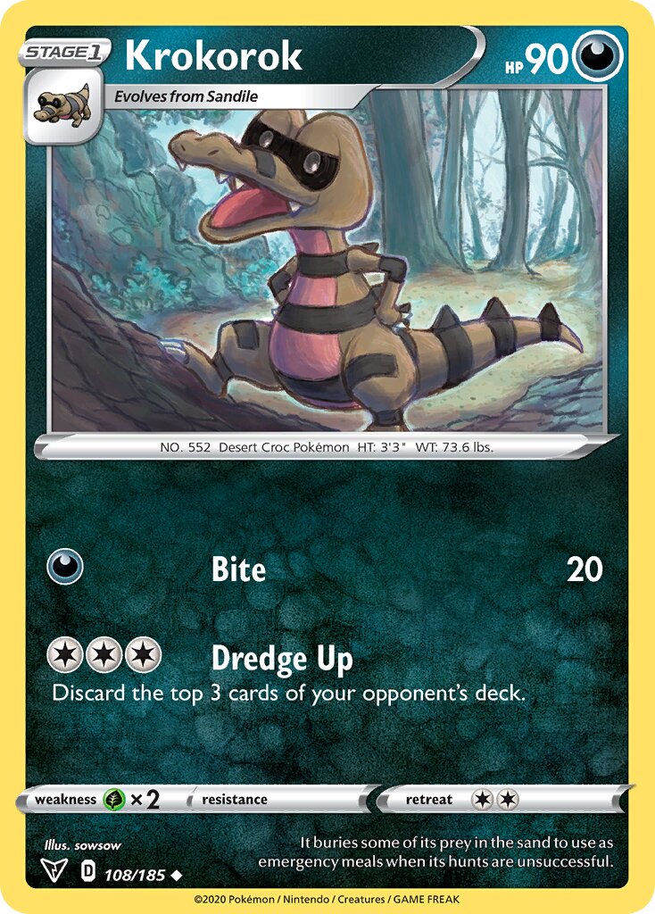 Krokorok 108/203 — Vivid Voltage (English Pokémon TCG card)