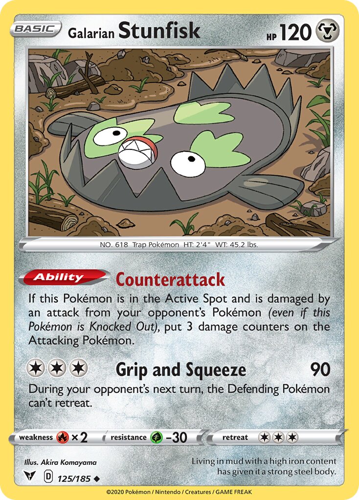 Galarian Stunfisk 125/203 — Vivid Voltage (English Pokémon TCG card)
