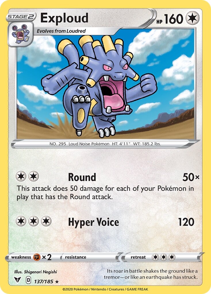 Exploud 137/203 — Vivid Voltage (English Pokémon TCG card)