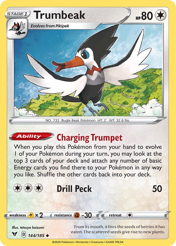 Trumbeak 144/203 — Vivid Voltage (English Pokémon TCG card)