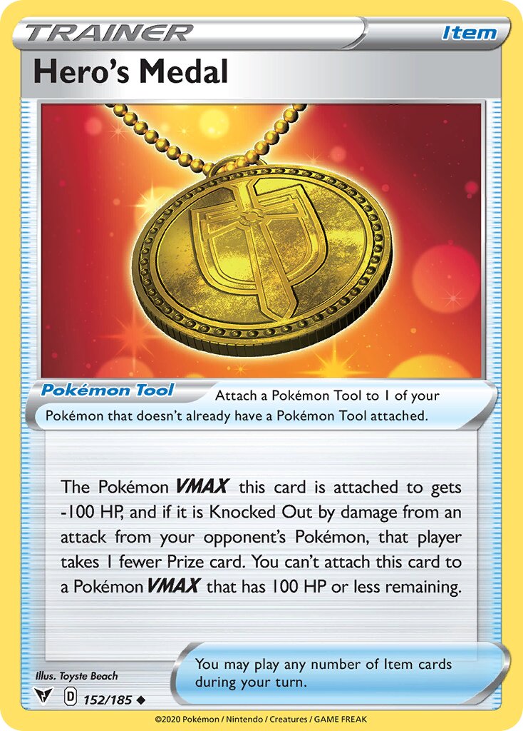 Hero's Medal 152/203 — Vivid Voltage (English Pokémon TCG card)
