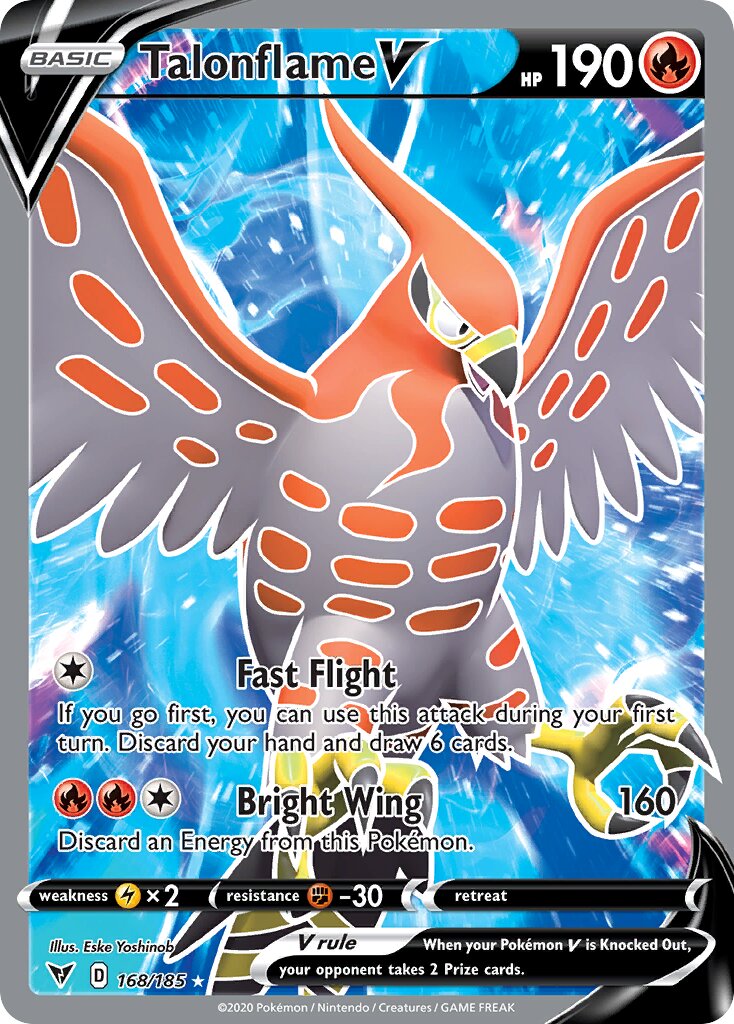 Talonflame V 168/203 — Vivid Voltage (English Pokémon TCG card)