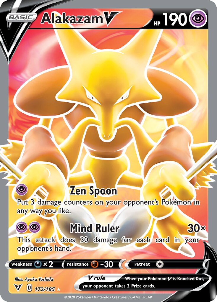 Alakazam V 172/203 — Vivid Voltage (English Pokémon TCG card)