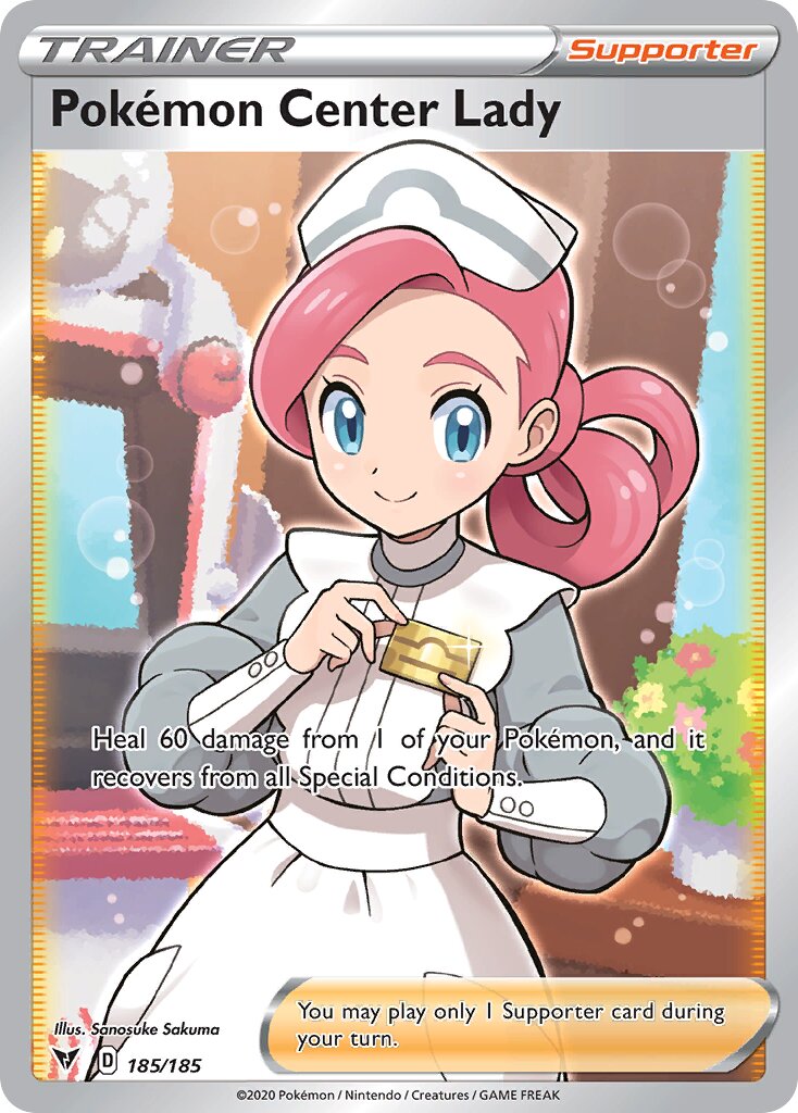 Pokémon Center Lady 185/203 — Vivid Voltage (English Pokémon TCG card)