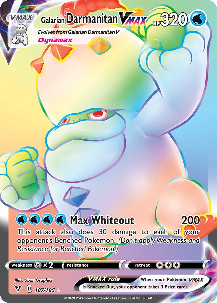 Galarian Darmanitan VMAX 187/203 — Vivid Voltage (English Pokémon TCG card)