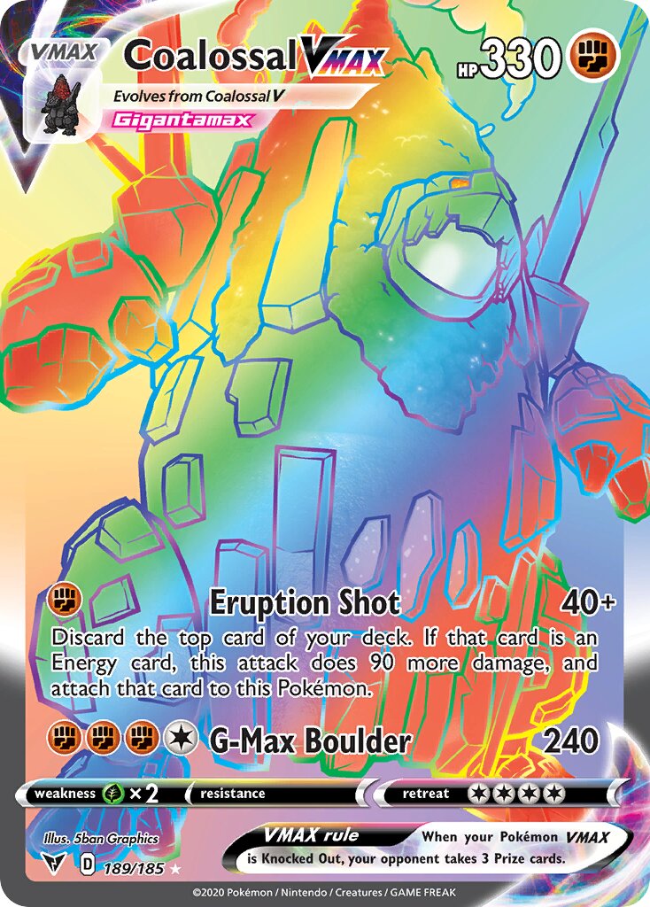 Coalossal VMAX 189/203 — Vivid Voltage (English Pokémon TCG card)