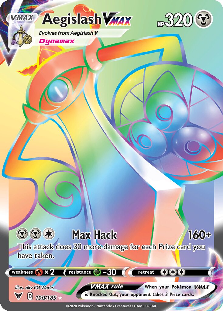 Aegislash VMAX 190/203 — Vivid Voltage (English Pokémon TCG card)