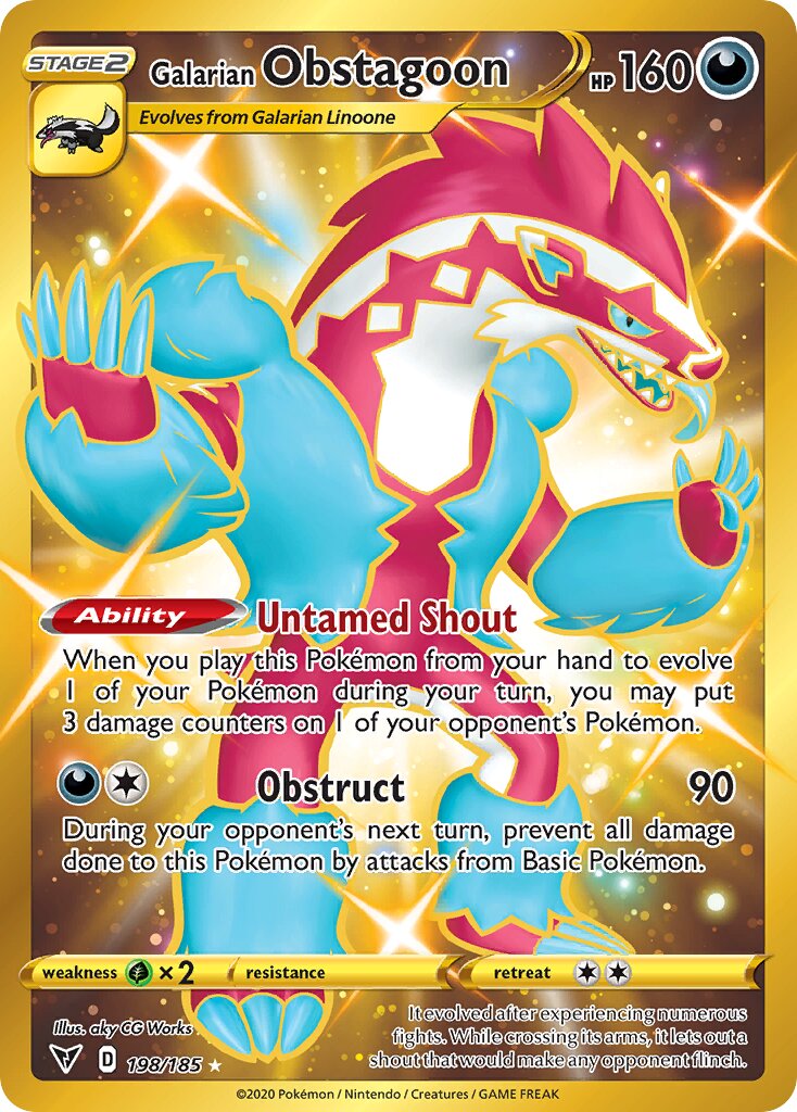 Galarian Obstagoon 198/203 — Vivid Voltage (English Pokémon TCG card)